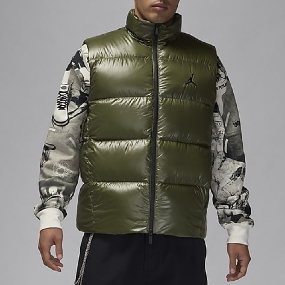 Jordan Men's Green Puffer Vest Size Large New